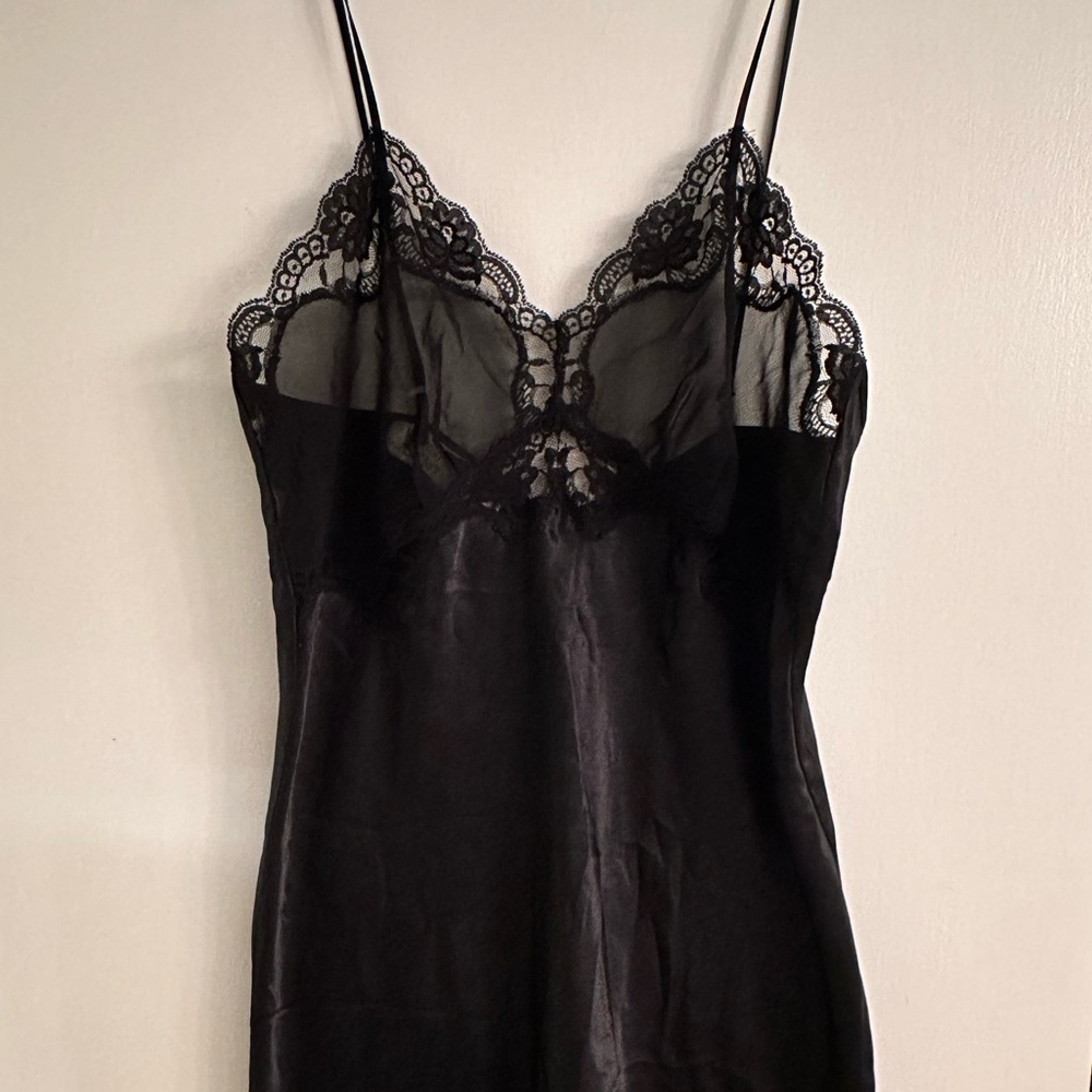 NWOT Victoria’s Secret Vintage Silk Slip Dress in Black Size M - Picture 7 of 16
